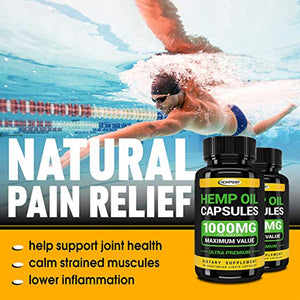 Hemp Oil Capsules - 1000 MG of Pure Hemp Extract per Serving