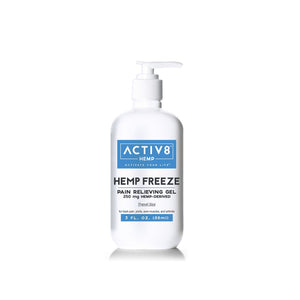 ACTIV8 Hemp FREEZE (Pain Relieving Gel | Extra Strength Formula) – 250mg & 650mg Hemp Oil Per Bottle – For Back Pain, Sore Muscles, Joints & Arthritis